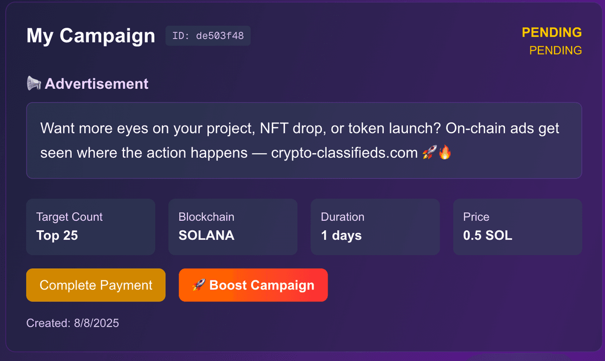 Campaign dashboard showing active campaigns with delivery stats and performance metrics